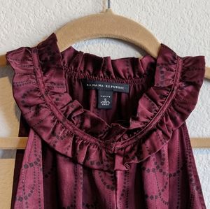 Silk Banana Republic maroon sleeveless blouse